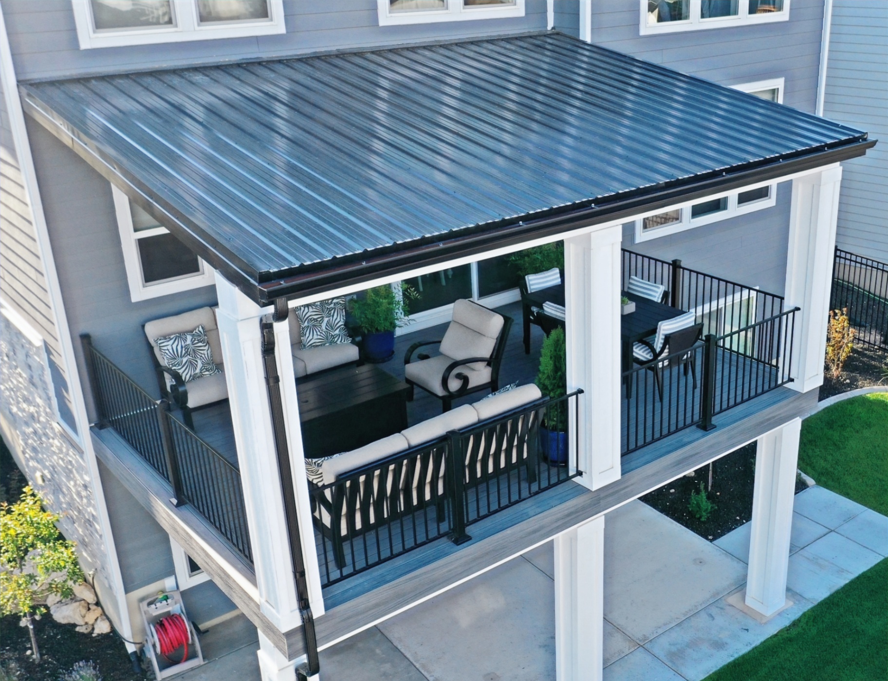 Covered Composite Deck built by Next Level Exteriors